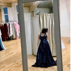 Grad dress navy blue